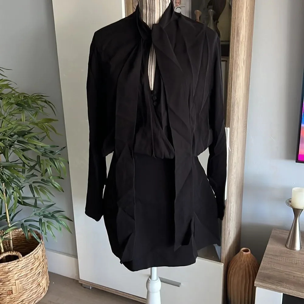 ZARA | Black | TIED MINI DRESS - Picture 7 of 12